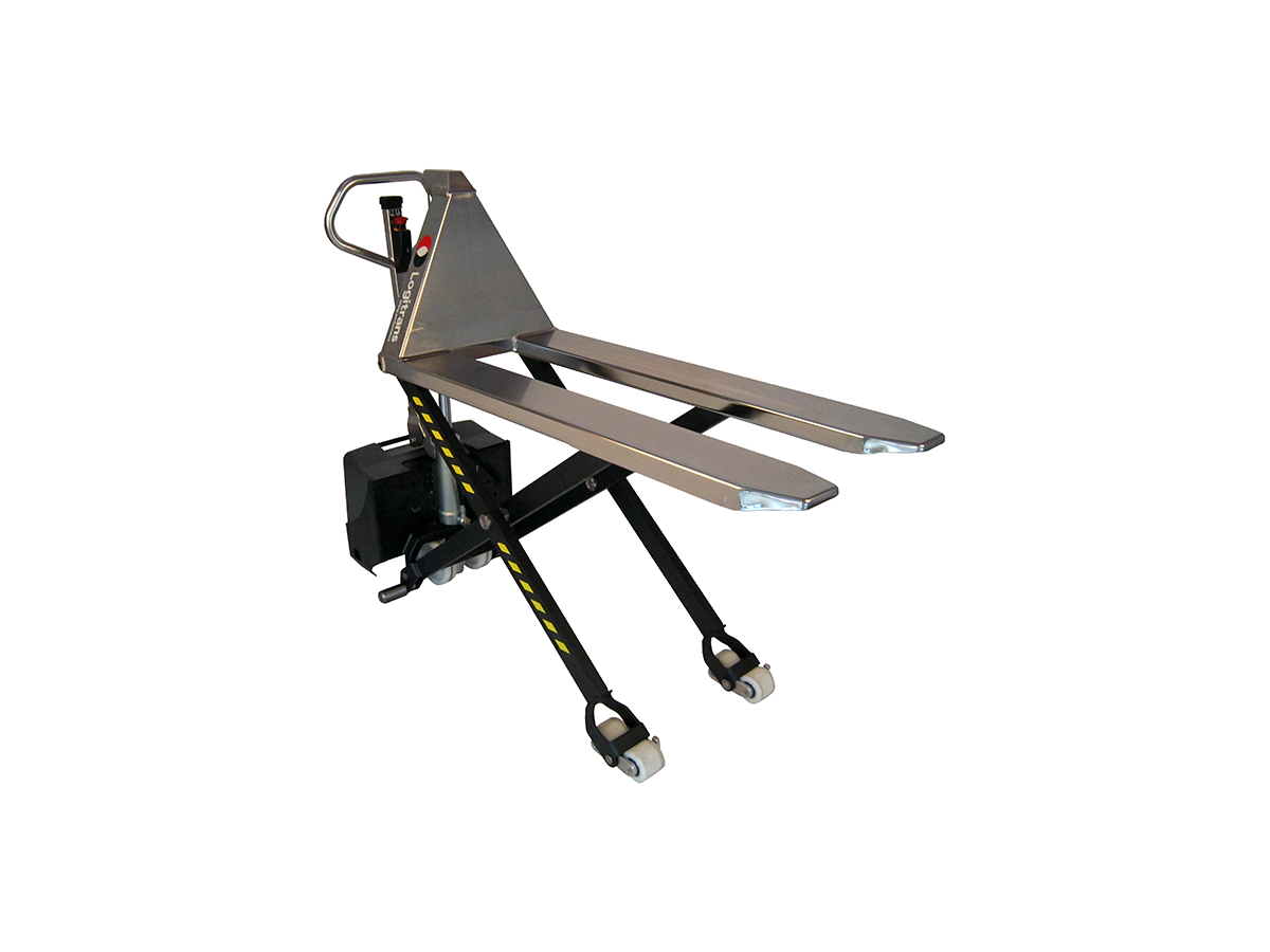 Transpaleta de tijera eléctrica inoxidable 1500 kg Logitrans EHLI
